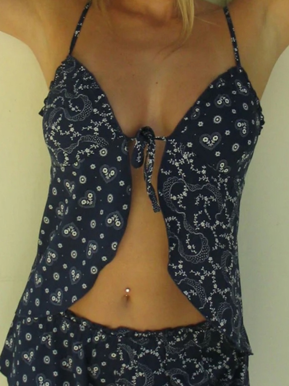 Frankie’s Bikinis Flora Bandana Tie Front Cami